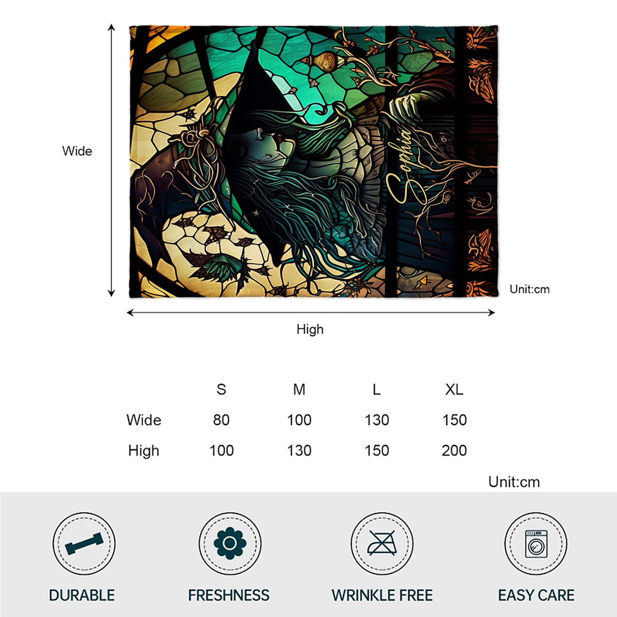 Geheimnisvolle Hexe – Personalisierte Hexendecke
