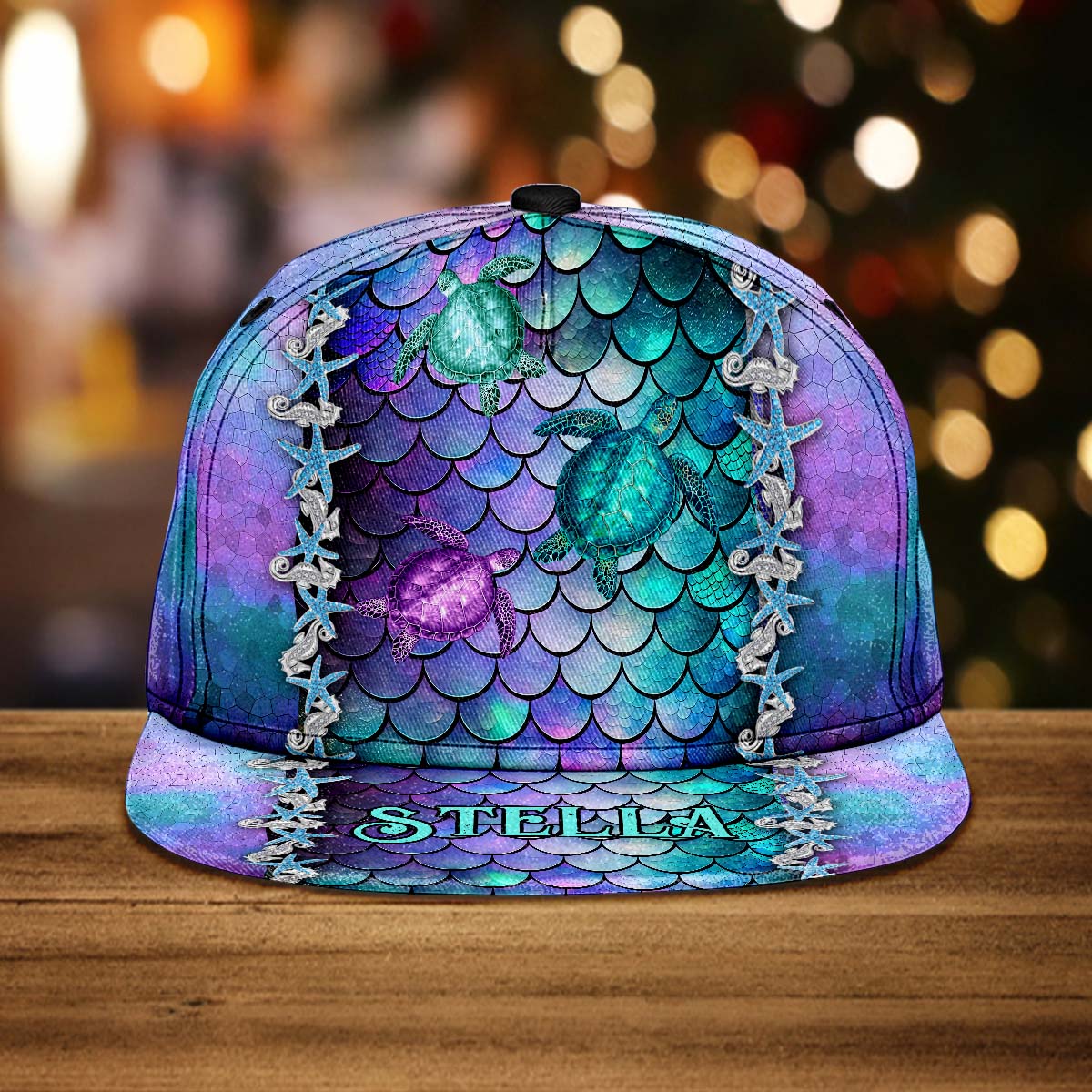 Legend Of The Blue Ocean - Personalisierte Schildkröten-Snapback-Kappe