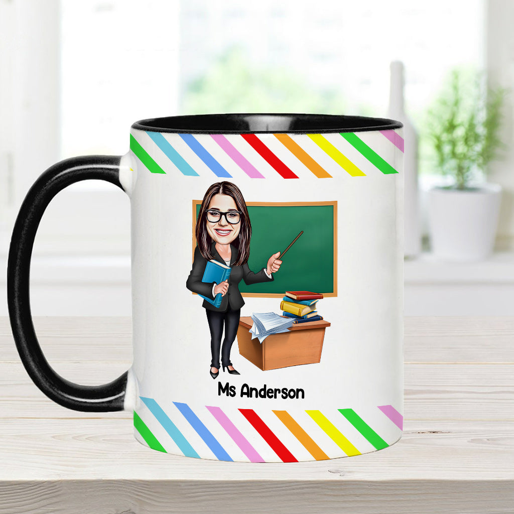 Der Einfluss eines guten Lehrers ist unvergänglich – personalisierte Tasse mit Lehrer-Akzent