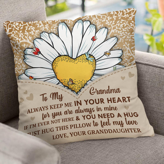 Du bist mein Sonnenschein – Geschenk für Oma, Mutter, Tochter, Enkelin, Schwester, Ehefrau – Personalisiertes Dekokissen