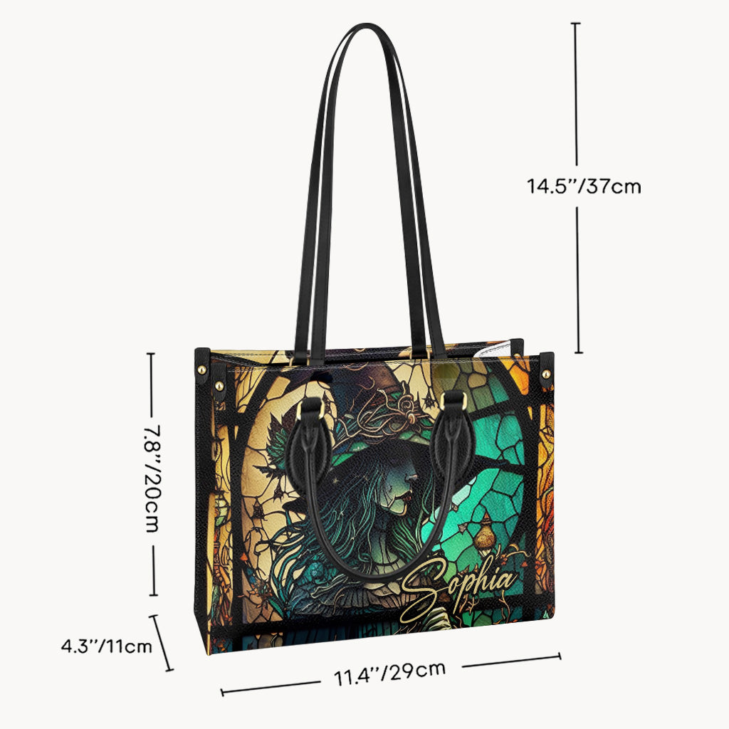 Mysteriöse Hexe – Personalisierte Hexen-Lederhandtasche
