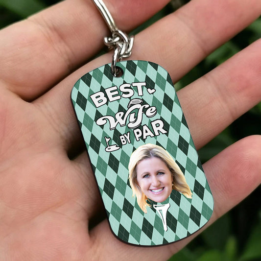 Bester Papa aller Zeiten – Golfgeschenk für Papa, ihn, Freund, Ehemann, Opa – Personalisierter Edelstahl-Schlüsselanhänger