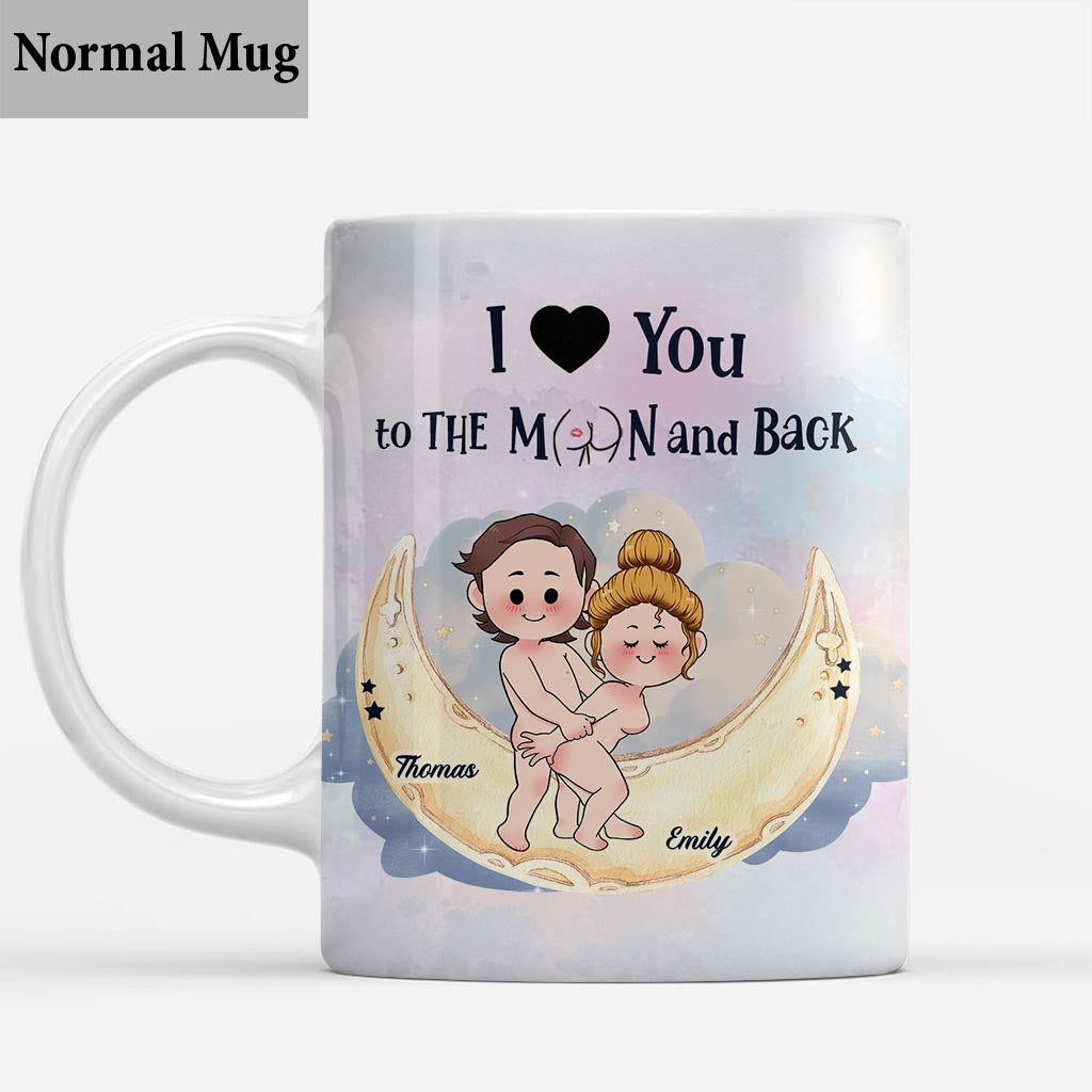 Love You To The Moon And Back - Personalized Couple Mug