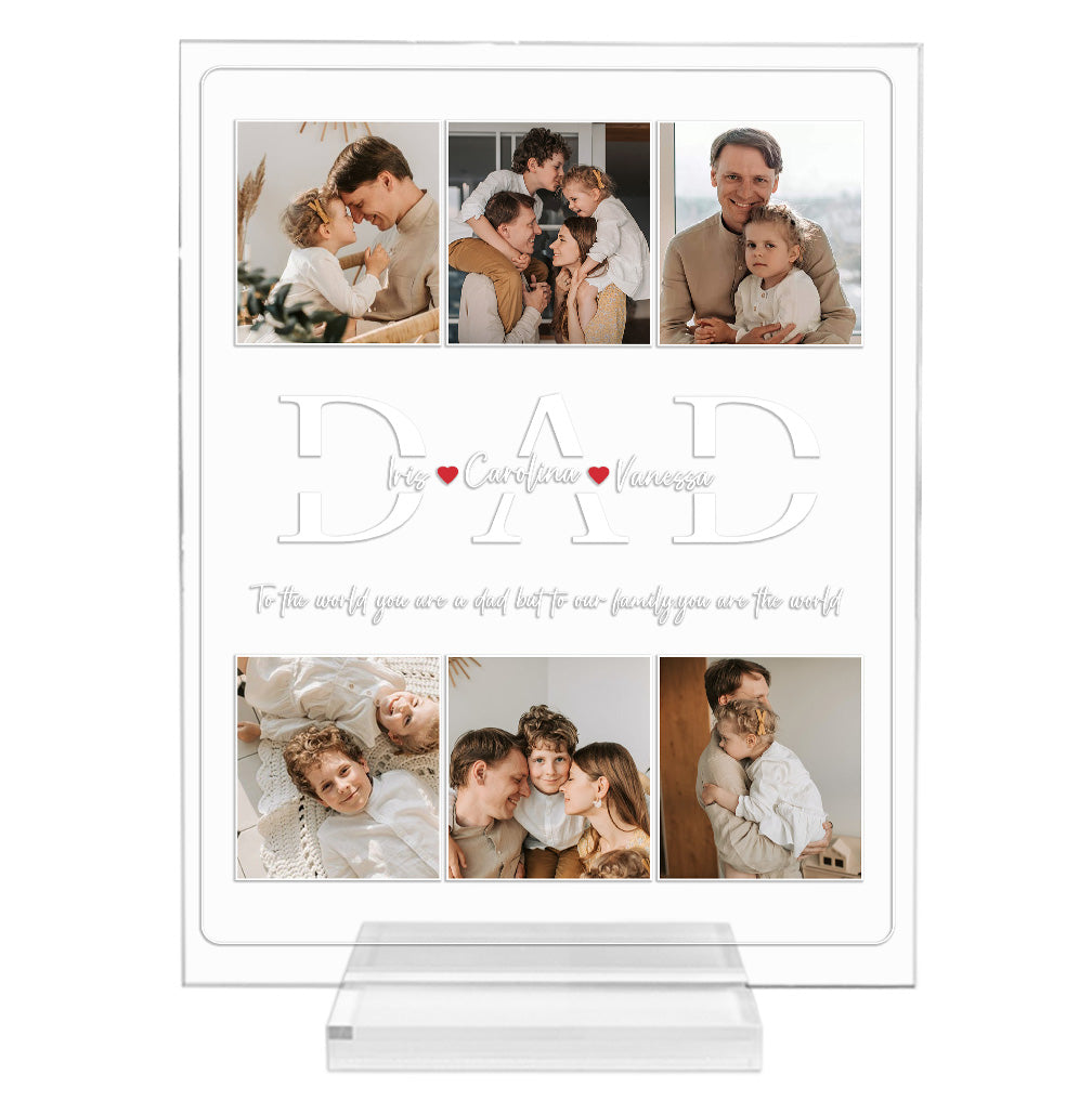 Bester Papa aller Zeiten – Personalisierte transparente Acrylplakette für Väter