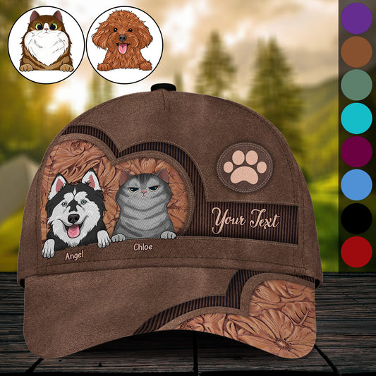 Personalisierte Kappe mit Hunde- und Katzenmotiv – Geschenk für Hunde- und Katzenliebhaber – Klassische, personalisierte Kappe