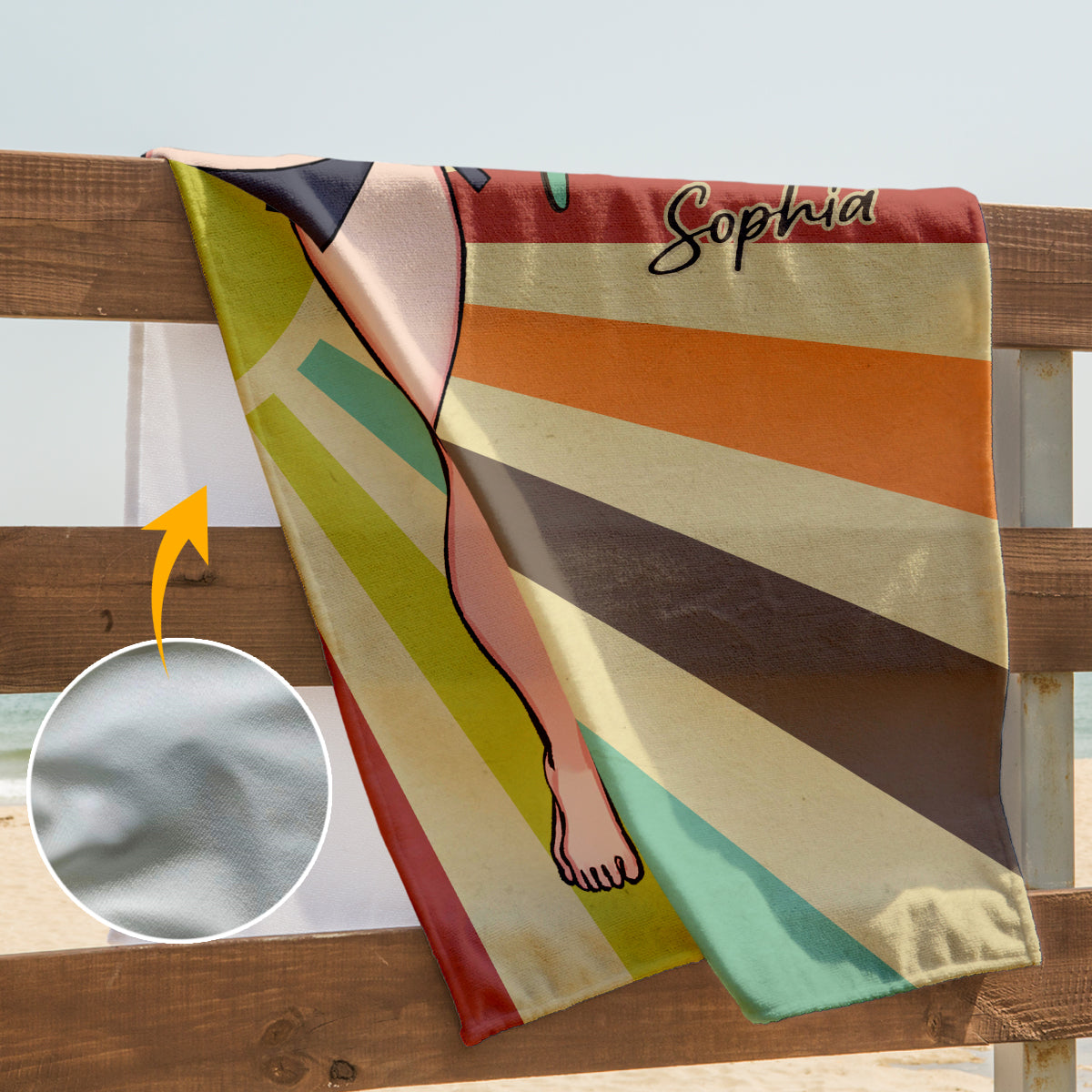 Immer im Urlaub – Geschenk für Meeresliebhaberinnen für Freundin, Schwester, Freundin, Ehefrau, Mutter – Personalisiertes Strandtuch