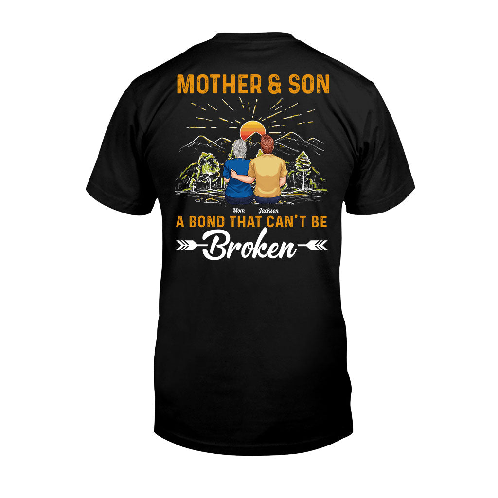 Mutter und Sohn – ein unzerbrechliches Band – personalisiertes Mutter-T-Shirt und Hoodie