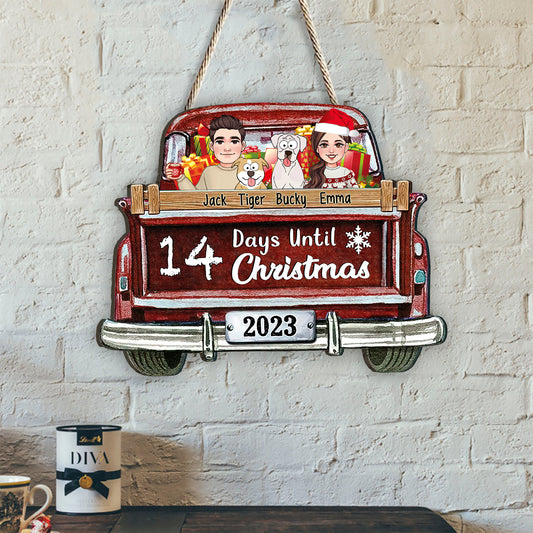 Christmas Countdown - Personalized Dog Wood Sign