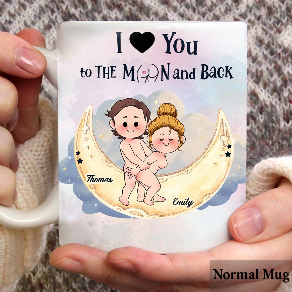 Love You To The Moon And Back - Personalized Couple Mug