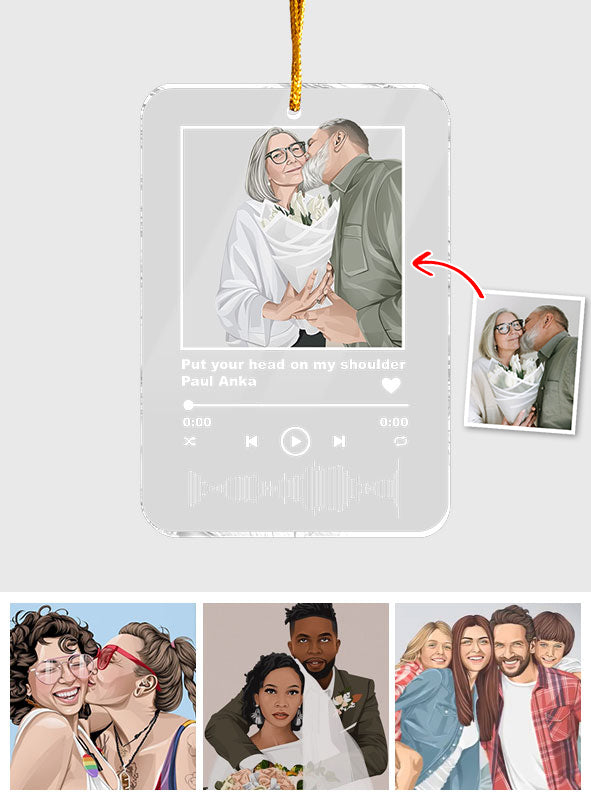 Unser Lieblingslied – Geschenk für Ehemann und Ehefrau – Personalisierter transparenter Schmuck