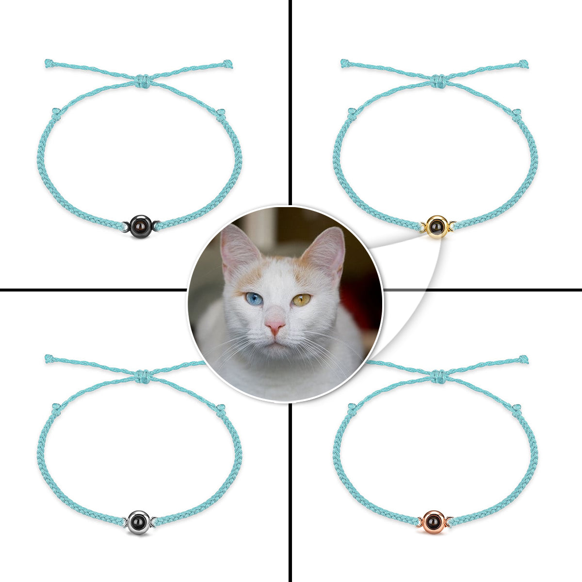 Katzenliebhaber - Personalisiertes Armband mit Katzenprojektion