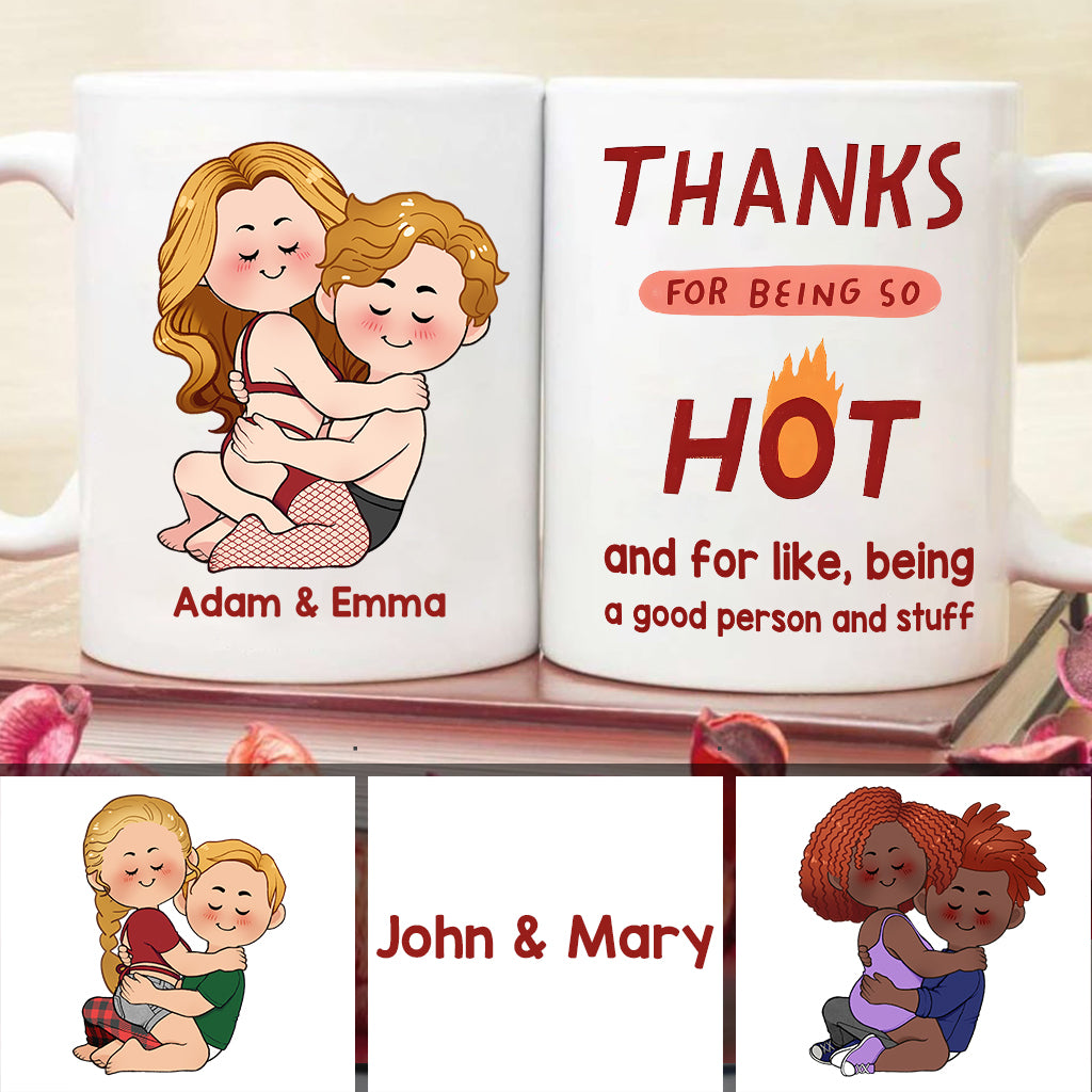Danke, dass ihr so ​​heiß seid – personalisierte Tasse für Paare