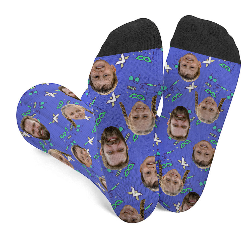 Individuelles Gesichtsmotiv für Väter – personalisierte Socken