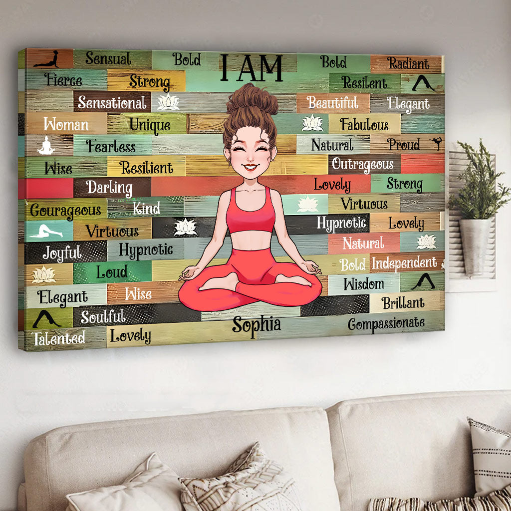 Ich bin – Personalisierte Yoga-Leinwand und Poster