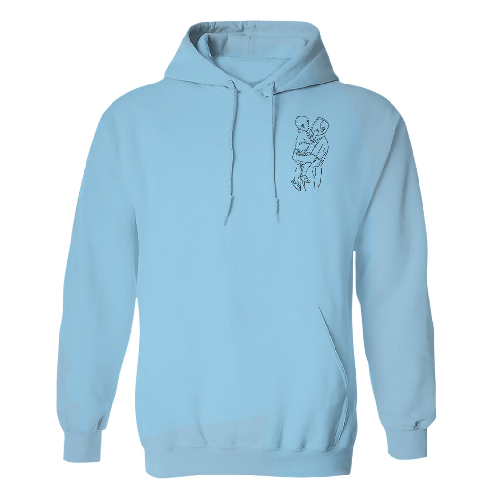Individuelle Linienzeichnung – Personalisierter bestickter Opa-Hoodie