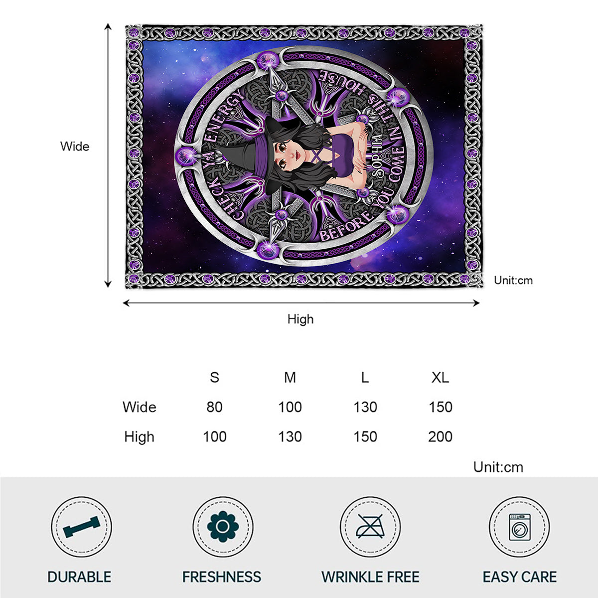 Check Ya Energy - Personalized Witch Blanket