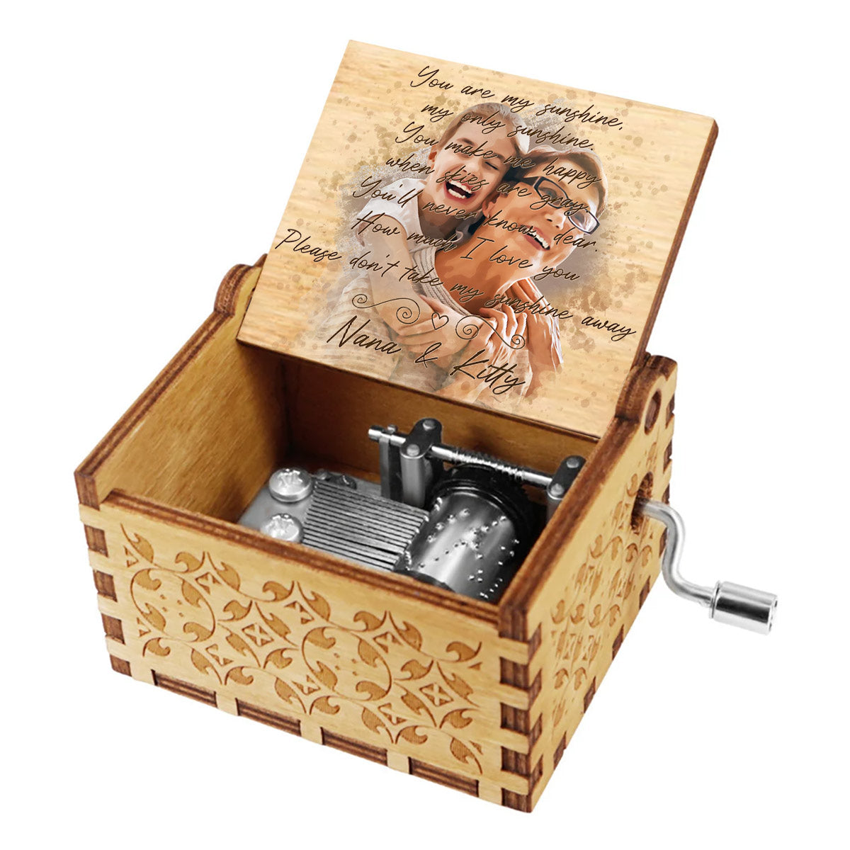 You Are My Sunshine - Personalized Couple Hand Crank Music Box
