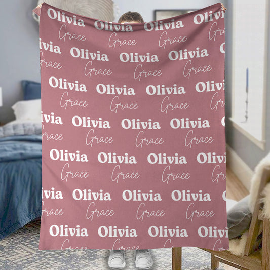 Custom Name Pattern - Personalized Grandma Blanket