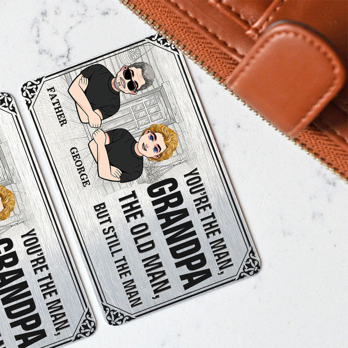 Du bist der Beste – Geschenk für Papa, Opa, Onkel, Ehemann – Personalisierte Brieftaschenkarte