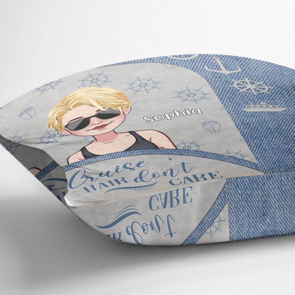 Kreuzfahrt-Frisur egal - Personalisiertes Kreuzfahrt-Dekokissen