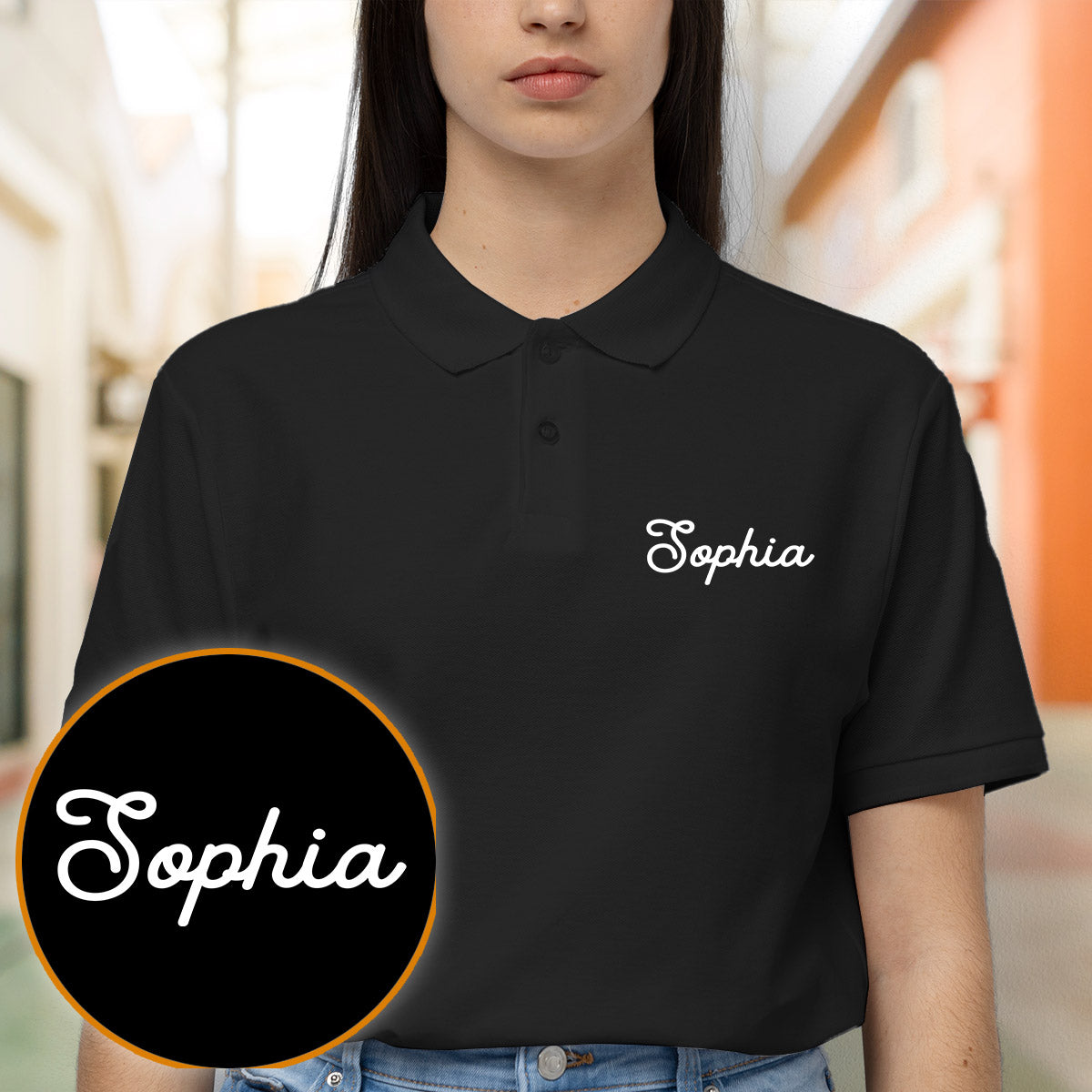 Personalisiertes Poloshirt mit Geschwisterstickerei – Individueller Name