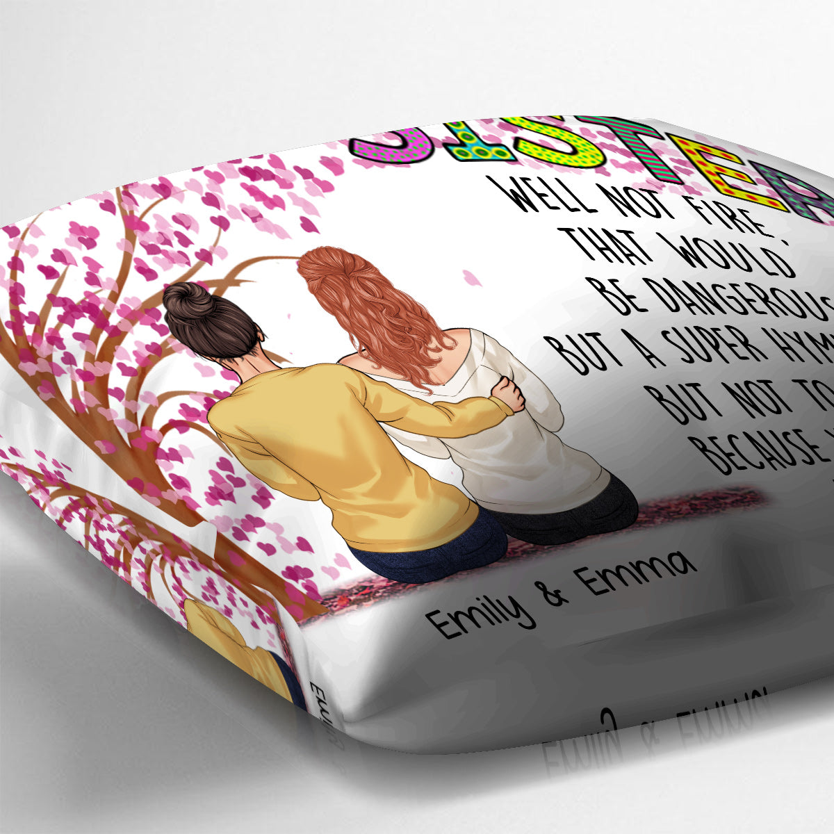 I'd Walk Through Fire For You - Personalized Sister Throw Pillow