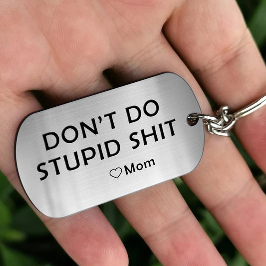 Mach keinen Blödsinn – Personalisierter Edelstahl-Schlüsselanhänger „Sohn“