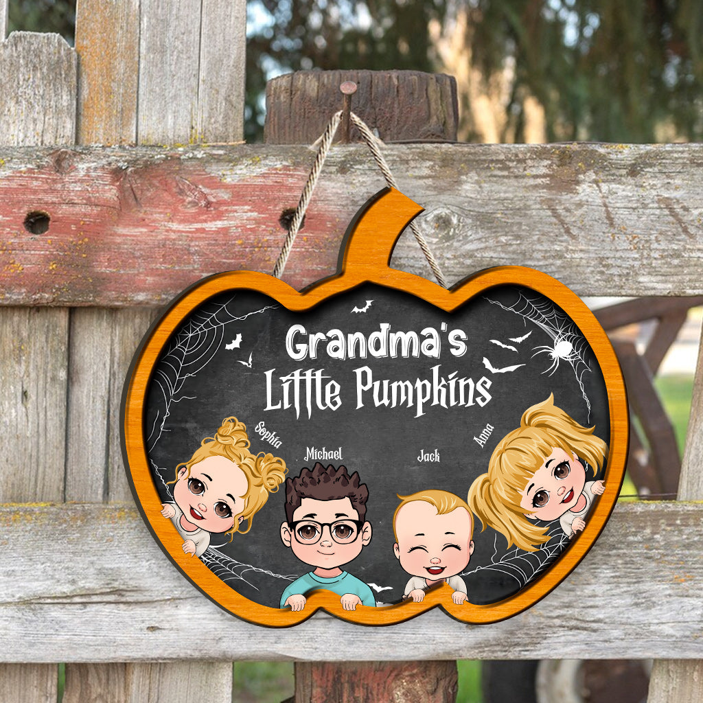 Omas kleine Kürbisse – Personalisiertes Oma-Holzschild