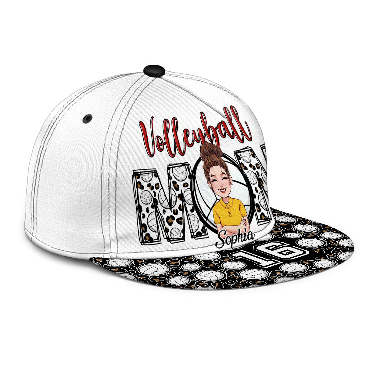 Volleyball Mom – Personalisierte Volleyball-Snapback-Kappe