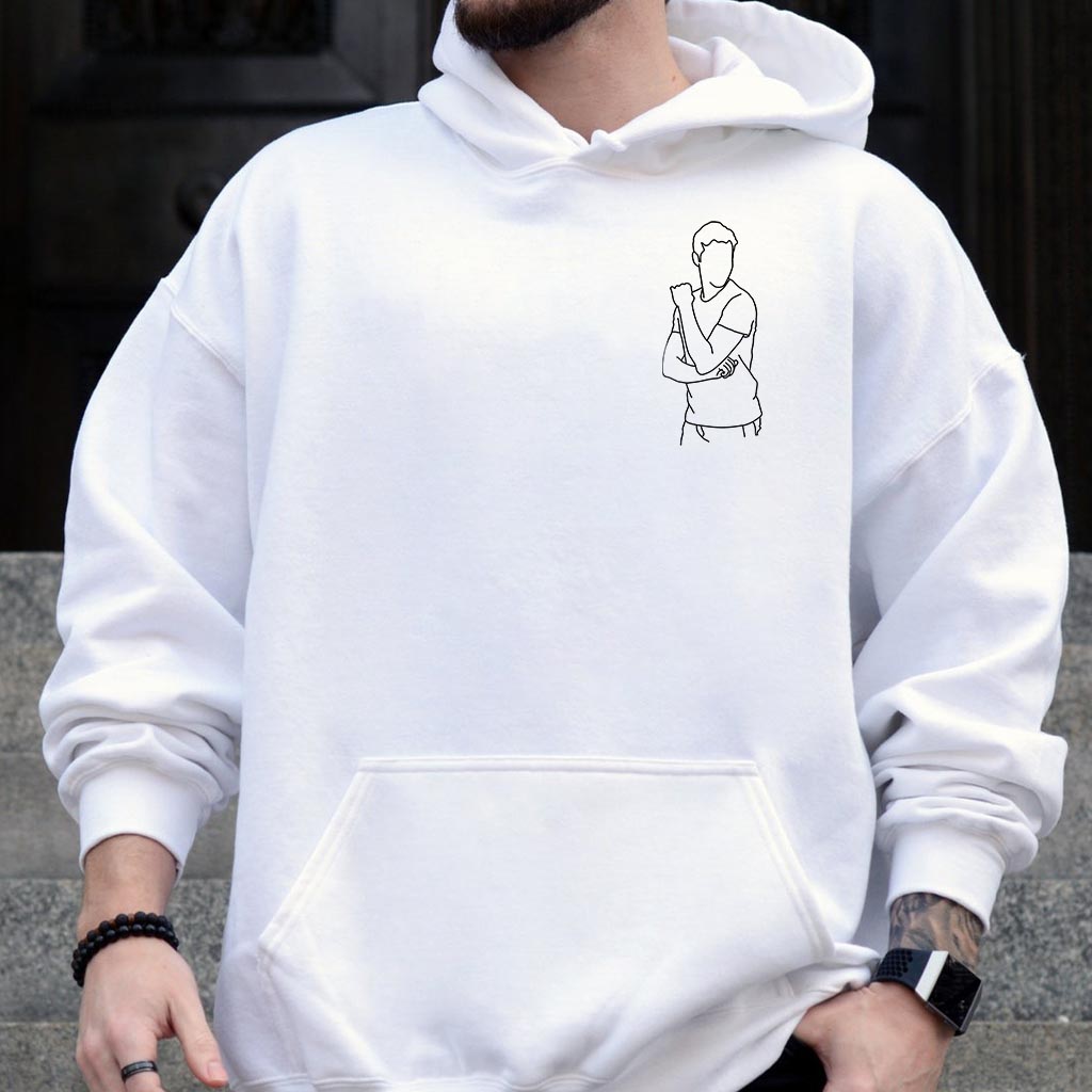 Individuelle Linienzeichnung – Personalisierter bestickter Hoodie für meinen Sohn