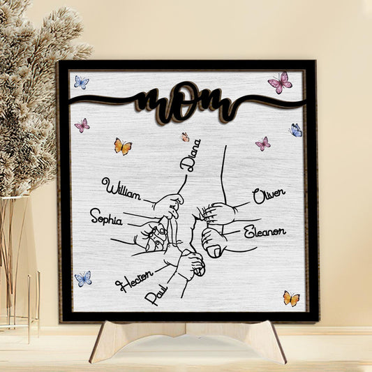 Hold My Hand - Personalized Grandma 2 Layered Wood Sign / Wood Plaque