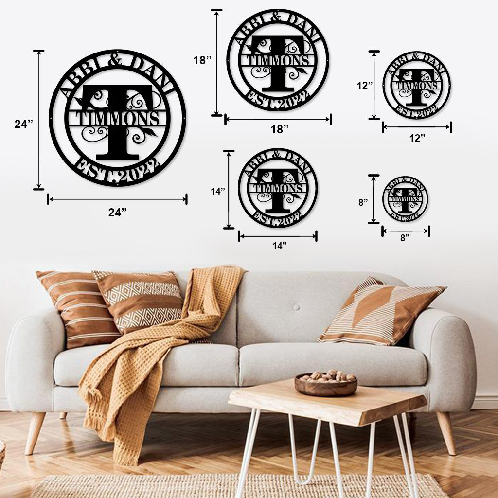 Familienname - Personalisiertes Einweihungsgeschenk aus Metall