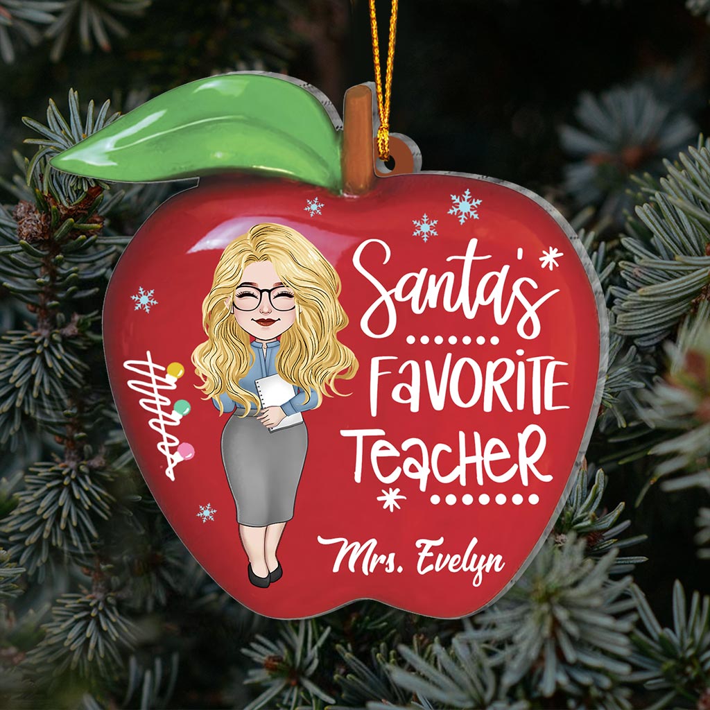 Santa's Favorite Teacher - Personalized Teacher Ornament