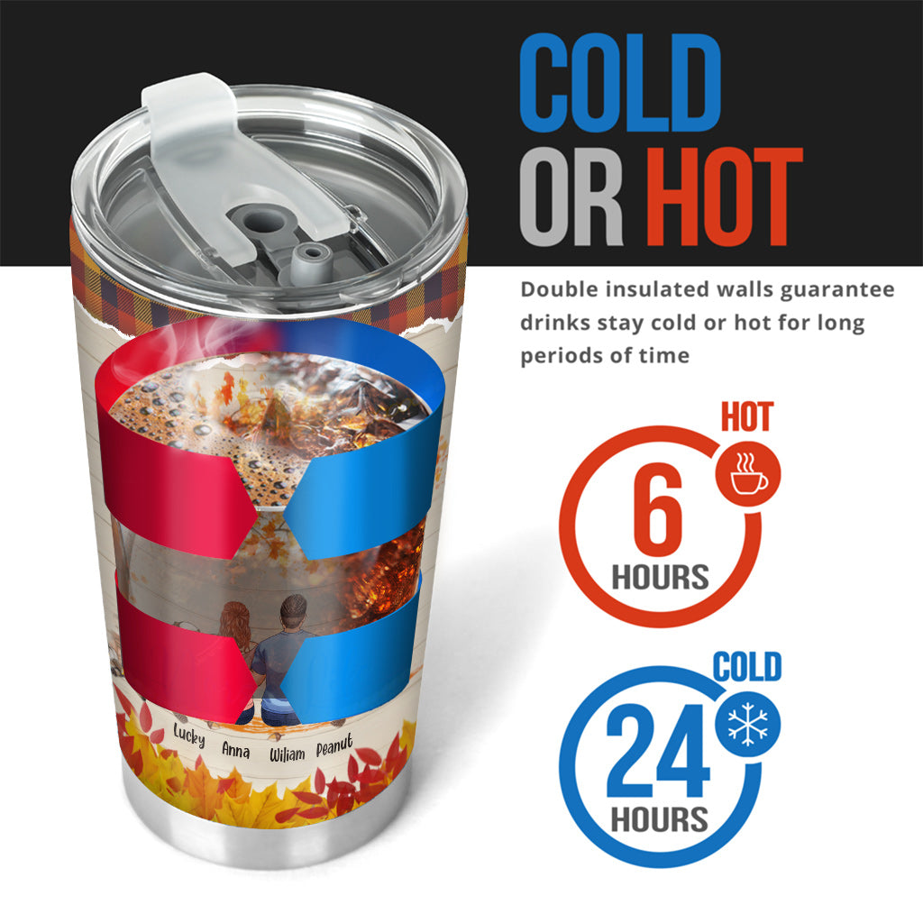 Du und ich und die Hunde – personalisierter Paar-Trinkbecher