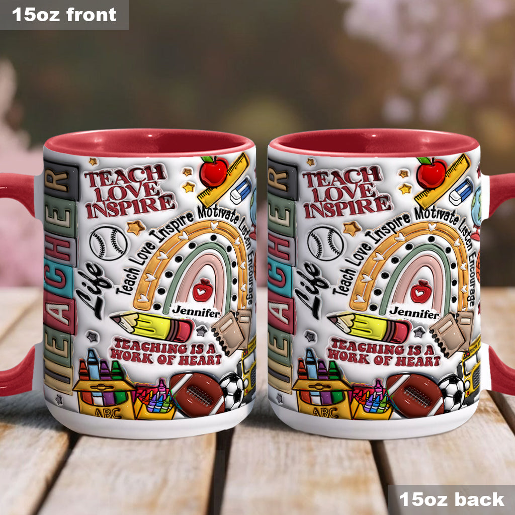 Teach Love Inspire - Personalized Teacher Accent Mug