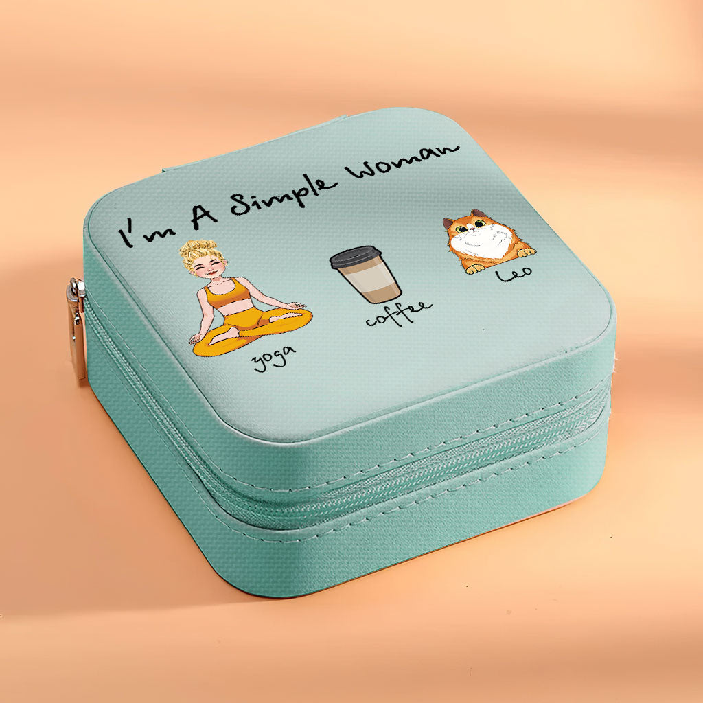 I'm A Simple Woman - Yoga gift for dog lover, cat lover, cat lover - Personalized Jewelry Box