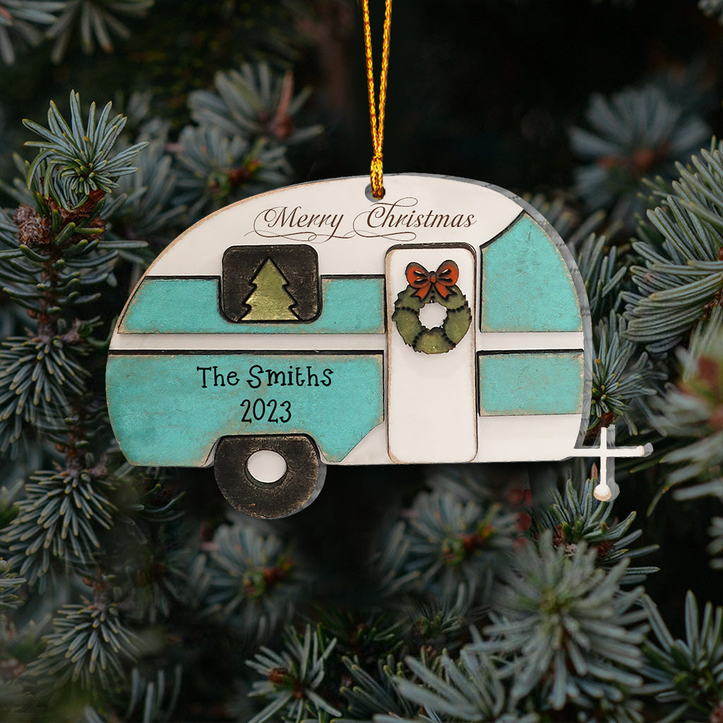 Fröhliche Weihnachten, Camper! - Personalisierter Camping-Weihnachtsschmuck