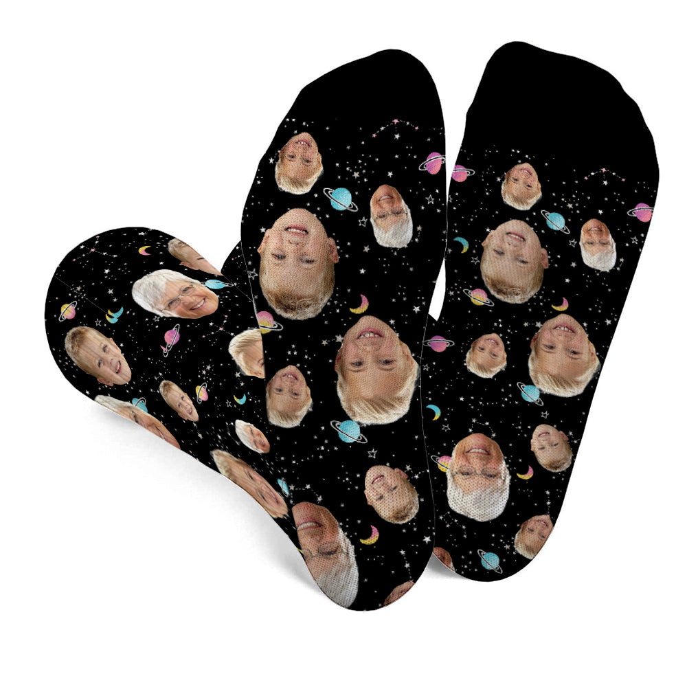 Custom Face Galaxy - Personalized Grandma Socks
