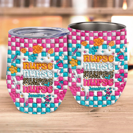 Nurse Life – Personalisierter Weinbecher für Krankenschwestern