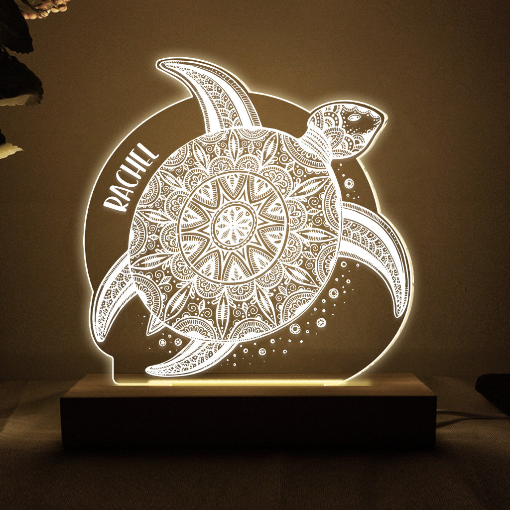Liebe Schildkröte – Personalisierte, schildkrötenförmige Leuchtplatte