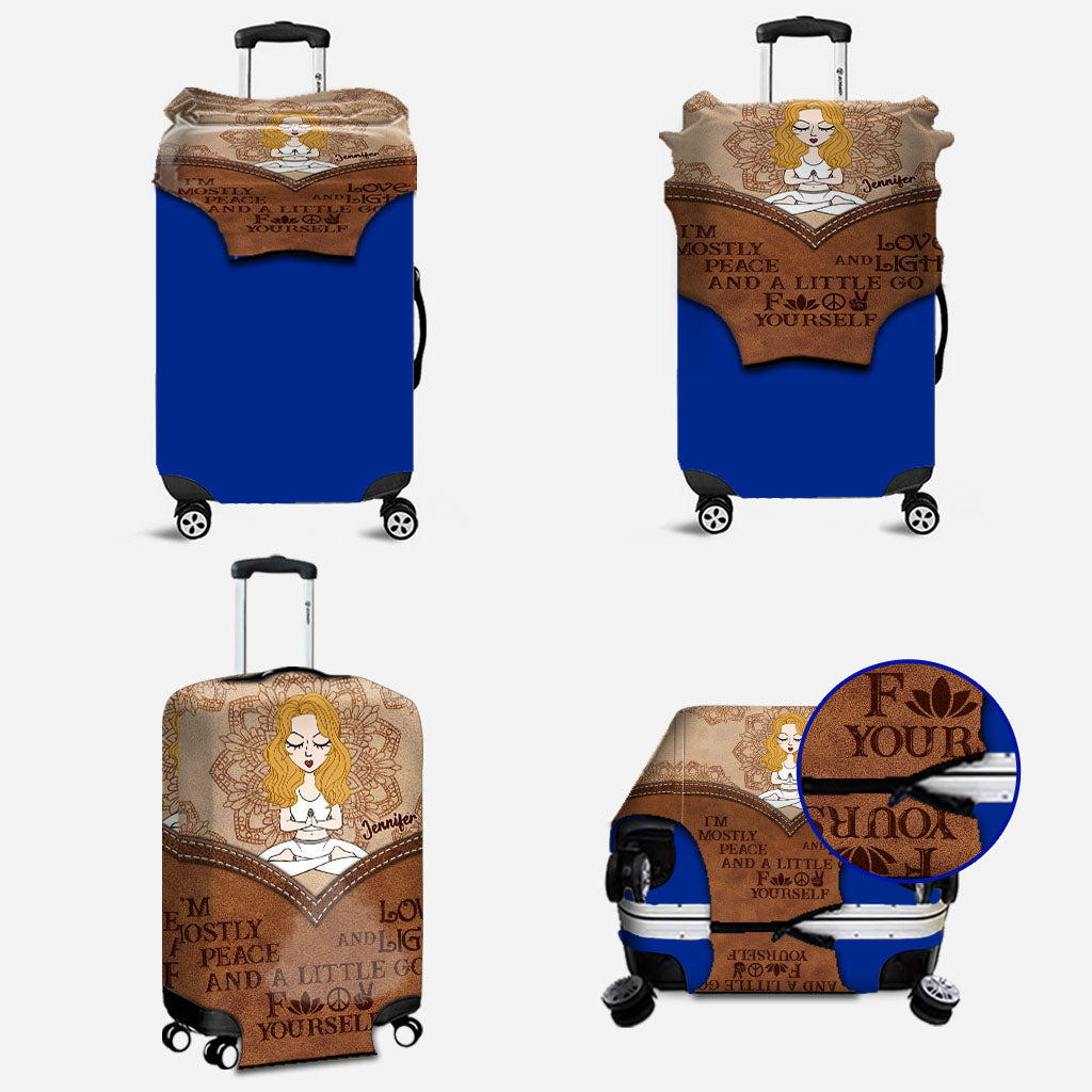 Ich bin größtenteils Frieden – Personalisierte Yoga-Gepäckhülle