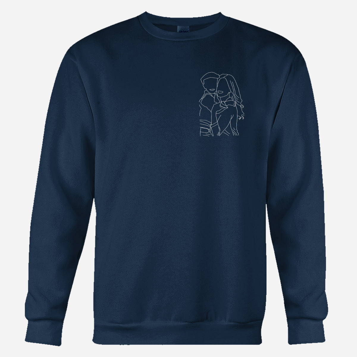 Custom Line Art - Personalized Step Mom Embroidered Sweater