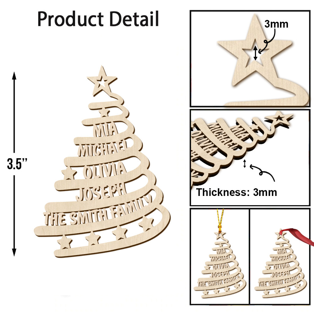Weihnachtsbaum mit Familiennamen – Personalisierter Familienschmuck