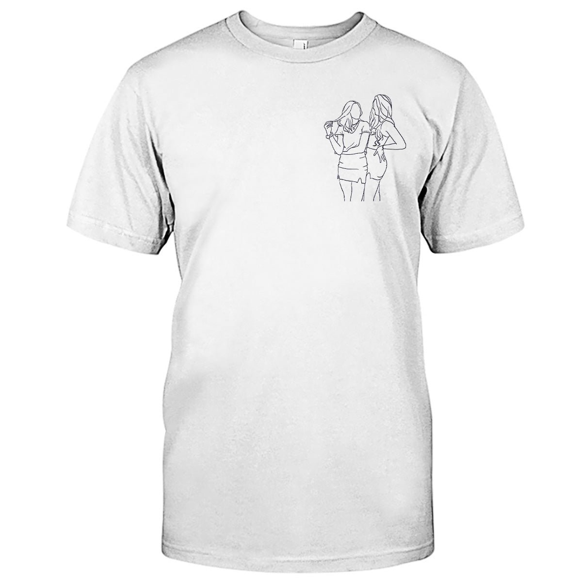 Custom Line Art - Personalized granddaughter Embroidered T-shirt