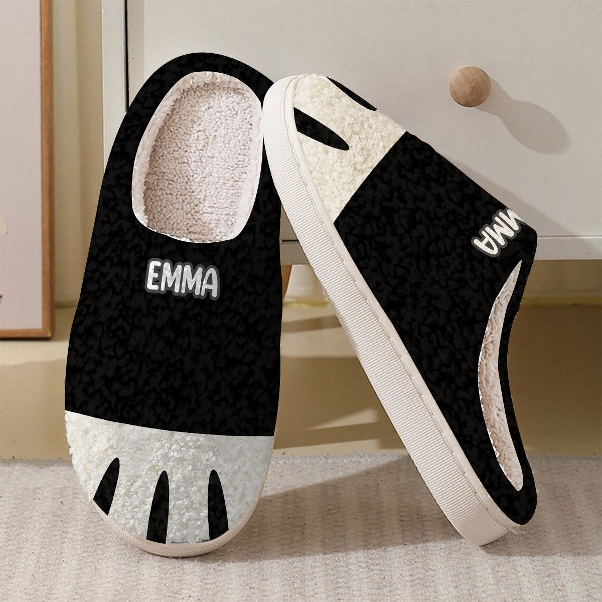 Niedliche Katzenpfoten – Geschenk für Katzenliebhaber – Personalisierte Hausschuhe