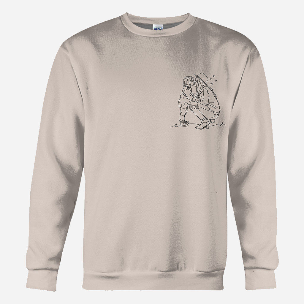 Strichzeichnung - Personalisiertes Stiefmutter-T-Shirt