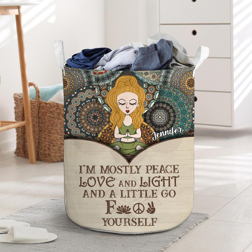 I'm Mostly Peace - Personalized Yoga Storage Basket