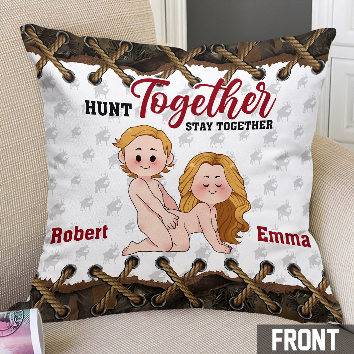 Hunt Together Stay Together - Personalized Hunting Throw Pillow