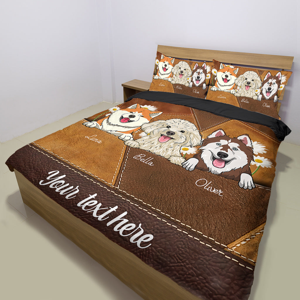 Das Leben ist schöner mit Hunden – personalisiertes Hundebett-Set