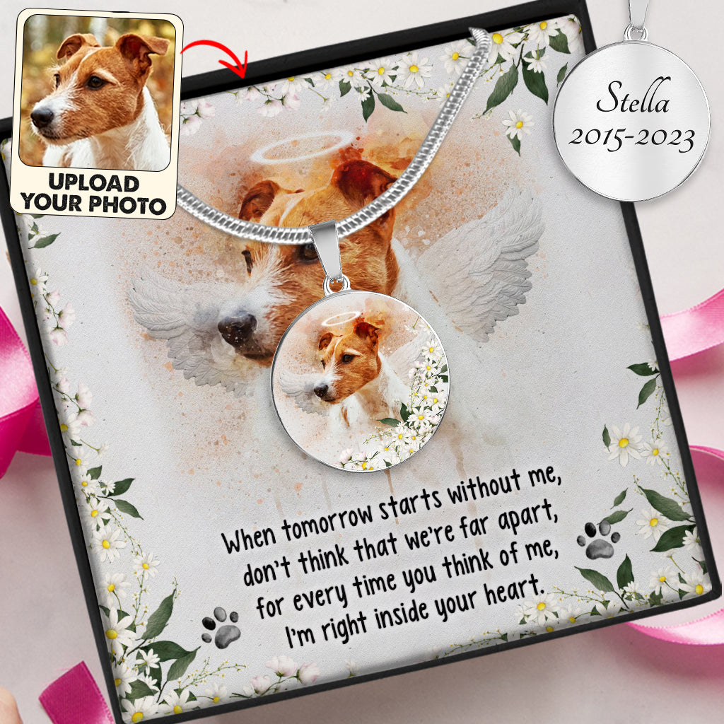 Wenn der morgige Tag ohne mich beginnt – Verlust eines Haustieres (Hund oder Katze) – Geschenk für Hundeliebhaber, die eine Katze oder einen Hund verloren haben – Personalisierte runde Anhängerkette